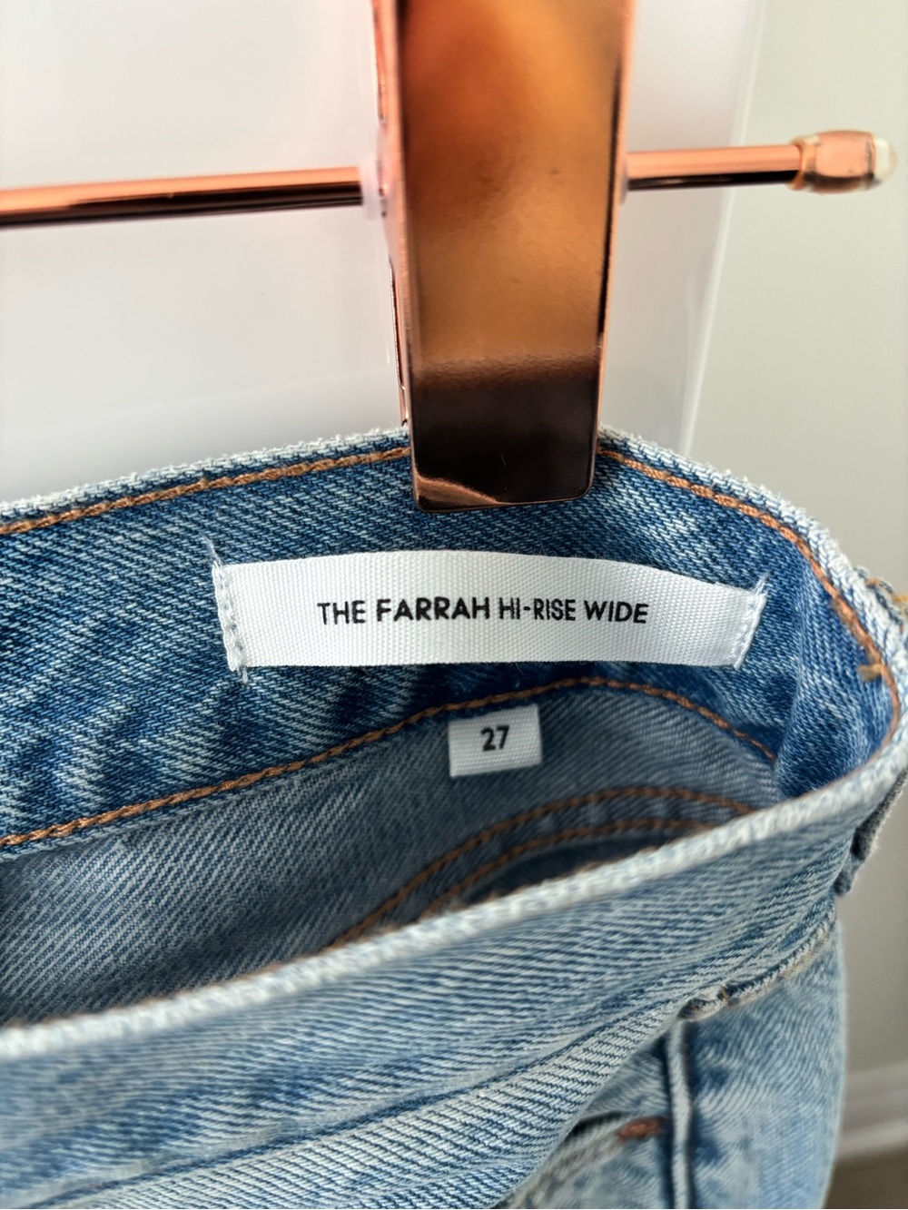 Denim Forum The Farrah Hi-Rise Wide Jeans - Light Blue